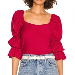 Nation LTD Hillary Romance Pima Cotton Heartbreaker Red Tee Sz M